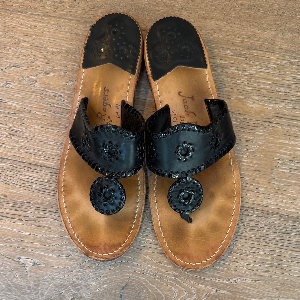 Jack Rogers Black and Tan Sandals